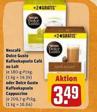 REWE Kaufpark Nescafé dolce gusto kaffeekapseln café au lait oder dolce gusto kaffeekapseln cappuccino Angebot