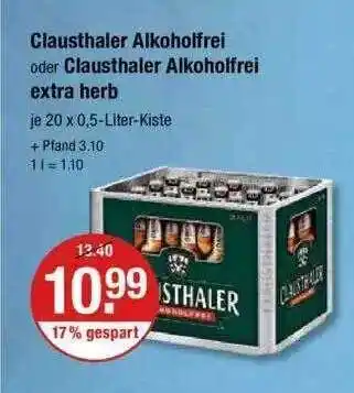 V Markt Clausthaler alkoholfrei oder extra herb Angebot