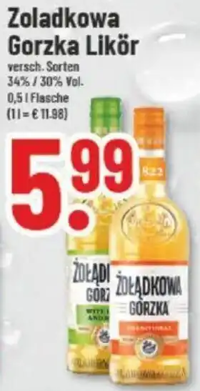 trinkgut Zoladkowa Gorzka Likör 0,5 L Flasche Angebot