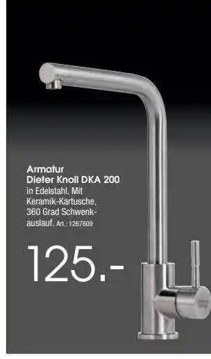 Zurbrüggen Armatur dieter knoll dka 200 Angebot