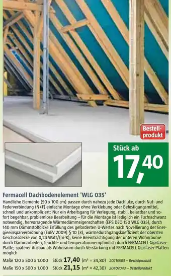 Bauhaus Fermacell dachbodenelement 'wlg 035' Angebot