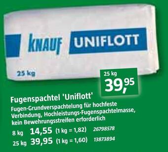 Bauhaus Knauf fugenspachtel 'uniflott' Angebot