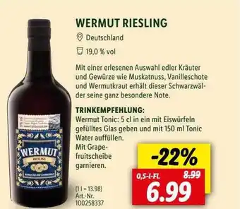 Lidl Wermut riesling Angebot