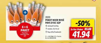 Lidl 2020 pinot noir rosé pays d'oc igp Angebot