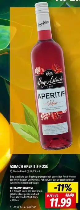 Lidl Asbach aperitif rosé Angebot