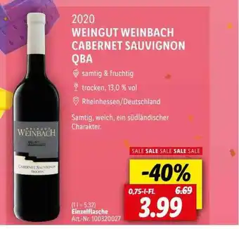 Lidl 2020 weingut weinbach cabernet sauvignon qba Angebot