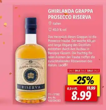 Lidl Ghirlanda grappa prosecco riserva Angebot