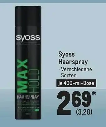 METRO Syoss haarspray Angebot