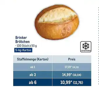 METRO Brinker brötchen Angebot