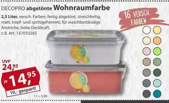 Sonderpreis Baumarkt Decopro wohraumfarbe Angebot