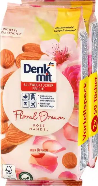 dm drogerie Denkmit feuchte allzwecktücher floral dream doppelpack Angebot