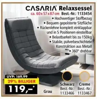 Norma24 Casaria Relaxsessel ca. 60x57x87 cm Angebot