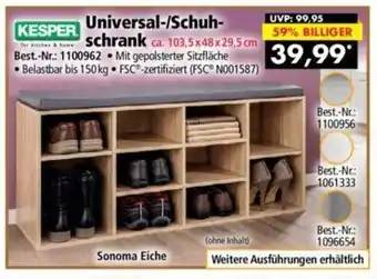 Norma24 Kesper Universal/Schuhschrank ca. 103,5 x 48 x 29,5 cm Angebot