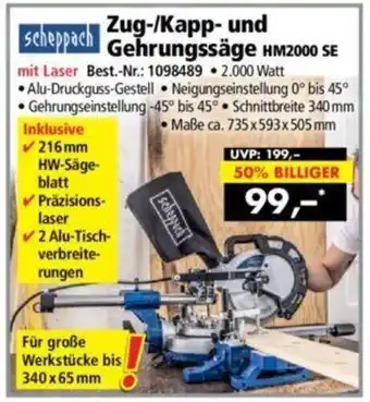 Norma24 Scheppach Zugg/Kapp und Gehrungssäge HM2000 SE Angebot