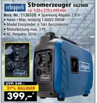 Norma24 Scheppach Stromerzeuger SG2500i Angebot