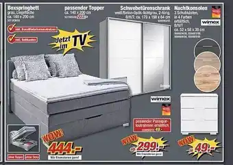 Poco Boxspringbett, passender topper, schwebetürenschrank, nachtkonsolen Angebot