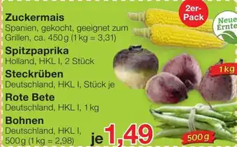 Jawoll Zuckermais, Spitzpaprika oder Steckrüben Angebot