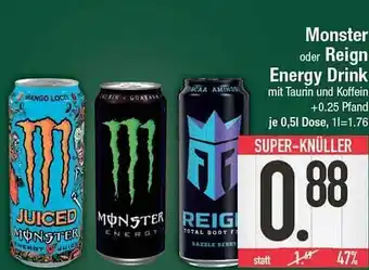 E-Center Monster oder reign energy drink Angebot