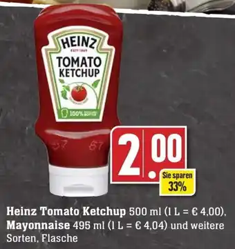 Edeka Neukauf Heinz Tomato Ketchup 500 ml oder Mayonnaise 495 ml Angebot