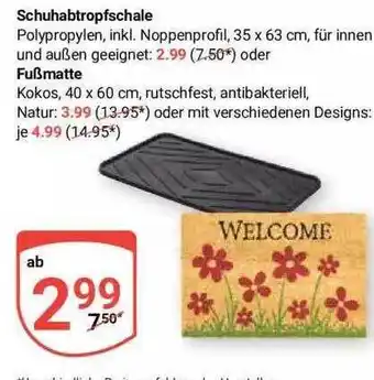 Globus Schuhabtropfschale oder fußmatte Angebot