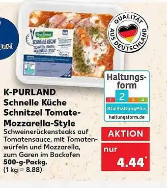 Kaufland K-purland schnelle küche schnitzel tomate-mozzarella-style Angebot