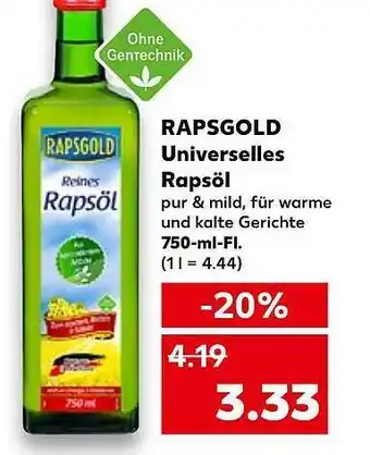 Kaufland Rapsgold universelles rapsöl Angebot