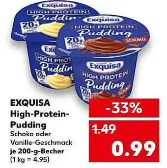 Kaufland Exquisa high protein pudding Angebot