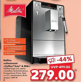 Kaufland Melitta kaffeevollautomat caffeo solo & milk Angebot