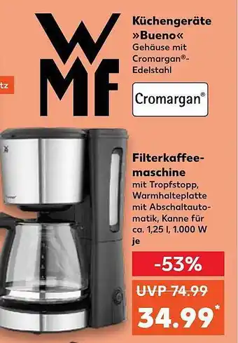 Kaufland Wmf küchengeräte bueno oder filterkaffeemaschine Angebot