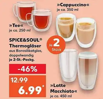 Kaufland Spice&soul thermogläser tee, cappuccino oder latte macchiato Angebot
