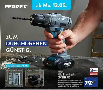 Aldi Nord Ferrex akku-bohrschrauber cdt218bff9 Angebot