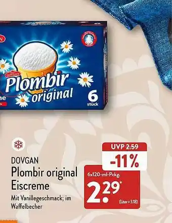 Aldi Nord Dovgan plombir original eiscreme Angebot