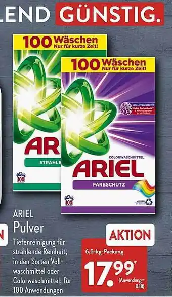 Aldi Nord Ariel pulver Angebot