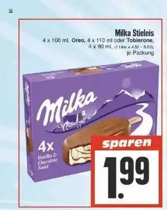 Edeka Milka stieleis Angebot