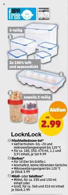 PENNY Locknlock frischhaltedosen-set oder eierbox oder müsli- oder salatbox Angebot