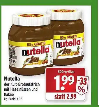 Wasgau Nutella Angebot