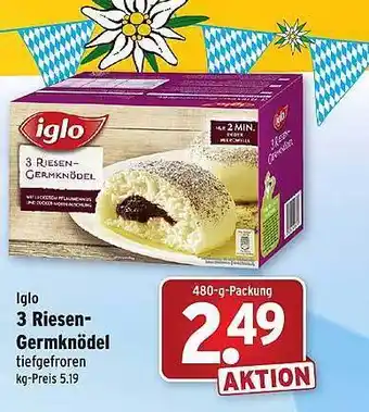 Wasgau Iglo 3 riesen-germknödel Angebot