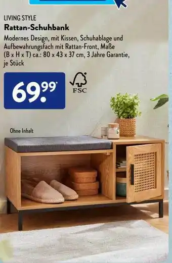 Aldi Süd Living style rattan-schuhbank Angebot