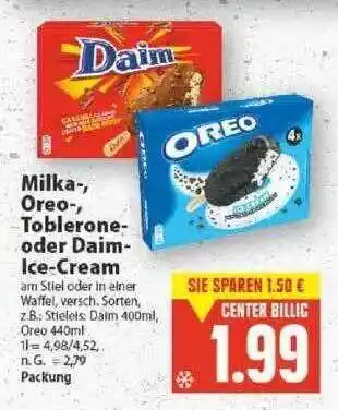 E-Center Milka-, oreo-, toblerone- oder daim-ice-cream Angebot