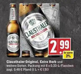 Edeka Clausthaler original, extra herb Angebot