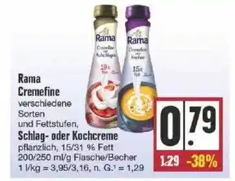 Edeka Rama cremefine, schlag- oder kochcreme Angebot