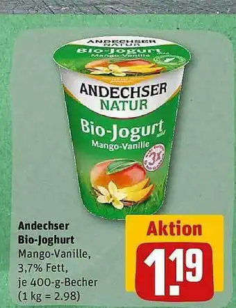 REWE Andechser bio-joghurt Angebot