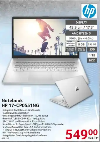 Selgros Notebook HP 17-CP0551NG Angebot