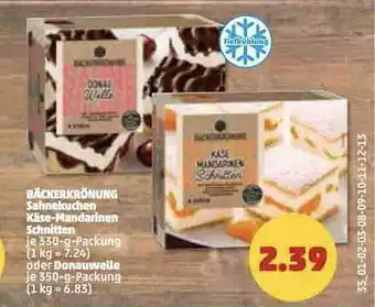 PENNY Bäckerkrönung sahnekuchen käse-mandarinen schnitten Angebot