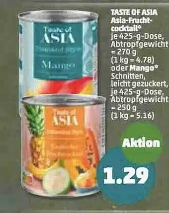 PENNY Taste of asia asia-frucht-cocktail oder mango Angebot