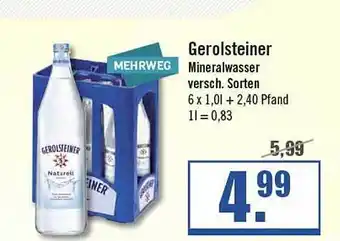 Zisch Gerolsteiner mineralwasser Angebot