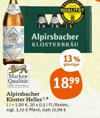 tegut Alpirsbacher kloster helles Angebot