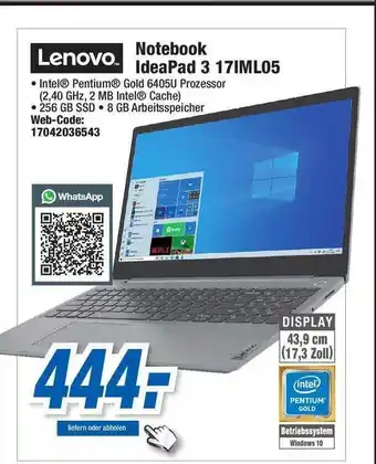 Expert Lenovo Notebook Ideapad 3 17iml05 Angebot