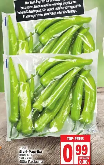 Edeka Türkei Sivri-Paprika 400g Angebot