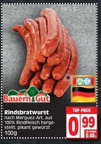 Edeka Bauern Gut Rindsbratwurst 100g Angebot